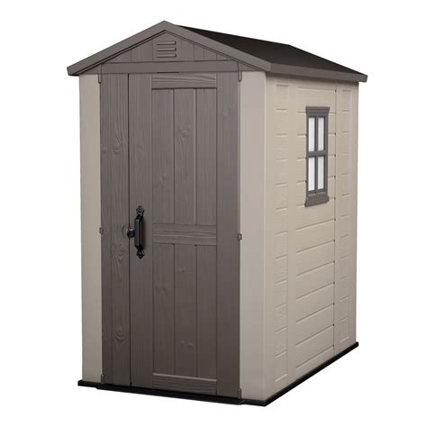 Shop Keter Factor Gable Storage Shed (Common: 4-ft x 6-ft; Actual Interior Dimensions: 3-ft 7.9 ...