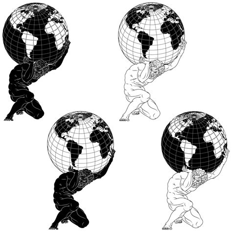 Vector design of the titan Atlas holding the planet earth on his ...