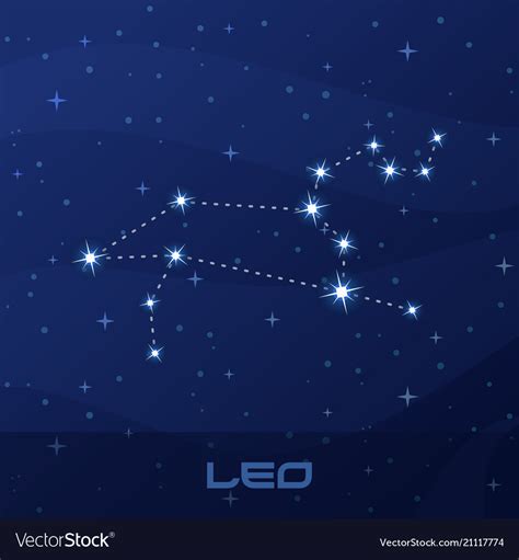 Constellation leo astrological sign Royalty Free Vector