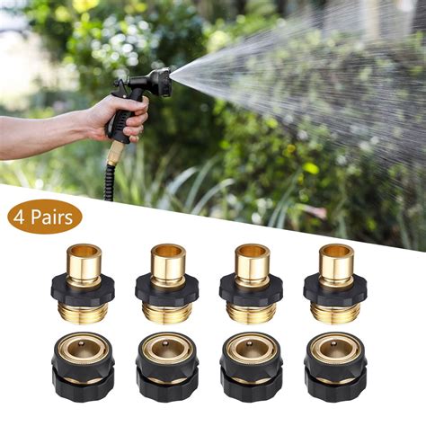 4 Pairs Garden Hose Quick Connect Set Water Hose Fit Brass Female Male ...