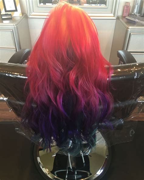 Rainbow hair color!!!! Done by Mindra's salon and hair spa! | Rainbow hair color, Pretty hair ...