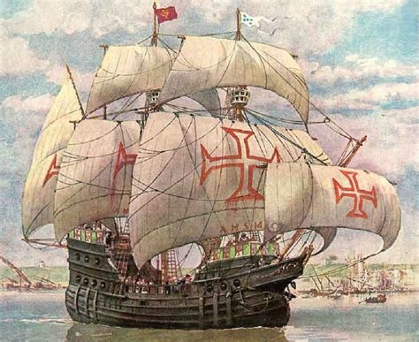 "São Gabriel"- ship of Vasco da Gama, Portugese nau (Carrack ) , type of ocean-going sailing ...