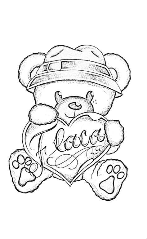 Black and White Teddy Bear Drawing