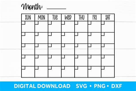 Weekly Planner Template Svg, Calendar Vector Cut File For Cricut, Silhouette, Pdf Png Eps Dxf ...