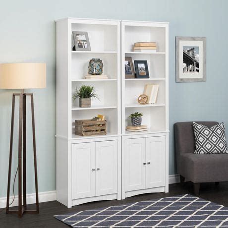 Prepac 26.25 in W x 80 in H x 14.5 in D Tall Bookcase with 2 Shaker Doors | Walmart Canada