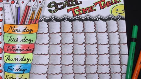 Creative Time Table Chart For Classroom Handmade Free Table Bar Chart ...