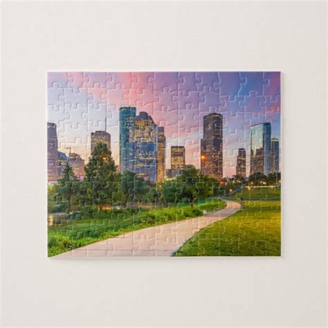 Houston TX Vacation Downtown Houston Nightlife Cit Jigsaw Puzzle ...