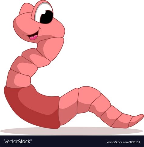 Cartoon worm Royalty Free Vector Image - VectorStock