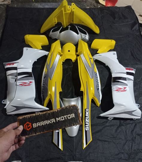 body set satria hiu satria malaysia striping custom warna kuning putih dan silver | Lazada Indonesia