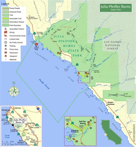 Julia Pfeiffer Burns State Park Map - Ontheworldmap.com