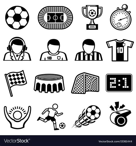 Football sports icons soccer team symbols Vector Image