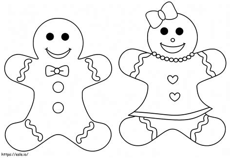 Gingerbread Man And Gingerbread Girl coloring page