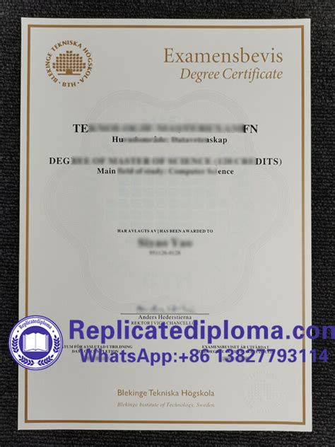 How long to buy a real Blekinge Institute of Technology diploma in Sweden? - replicatediploma.com