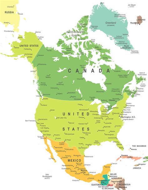 Political Map of North America - Guide of the World