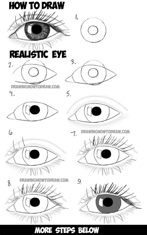 How to Draw Realistic Eyes with Step by Step Drawing Tutorial in Easy Steps – How to Draw Step ...