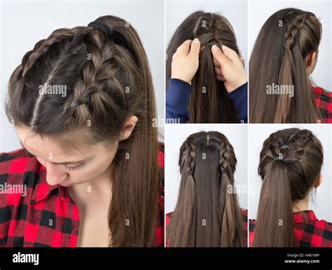 simple braided hairstyle tutorial step by step. Easy hairstyle for long ...