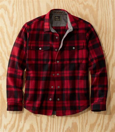 LL Bean Mens Heavyweight Plaid Flannel Button Down Size M Outdoor Hiking Shacket - www.h2scan.com