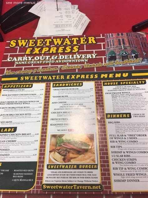 Online Menu of Sweetwater Express- Detroit Restaurant, Detroit ...