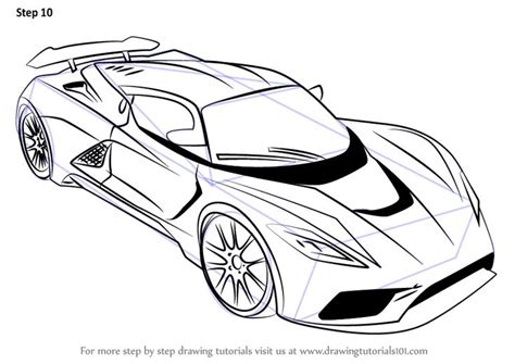 Learn How to Draw Venom F5 (Sports Cars) Step by Step : Drawing Tutorials | How to draw venom ...