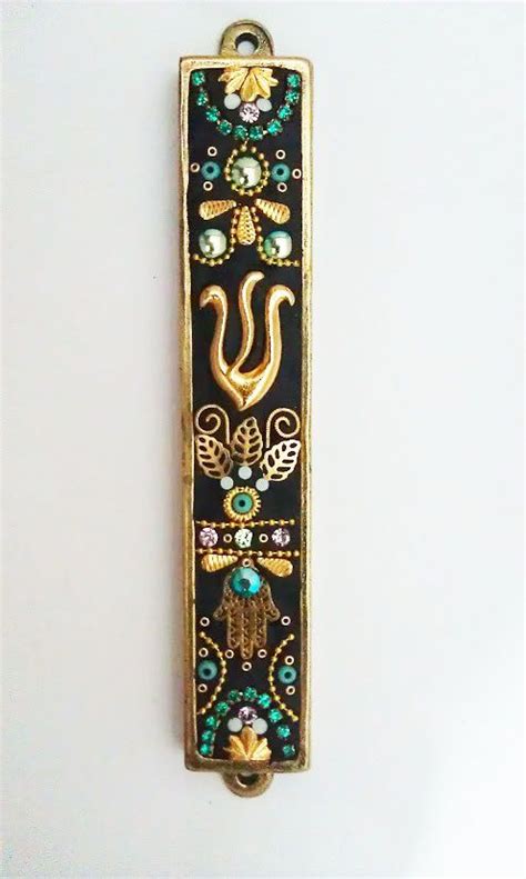 New Mezuzah Handmade Art Turquoise Swarovski by IrinaSmilansky, $55.99 | Mezuzah, Handmade art ...