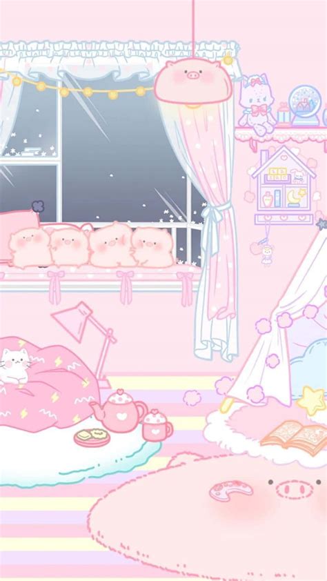 Download Pink Aesthetic Anime Phone Cats Wallpaper | Wallpapers.com