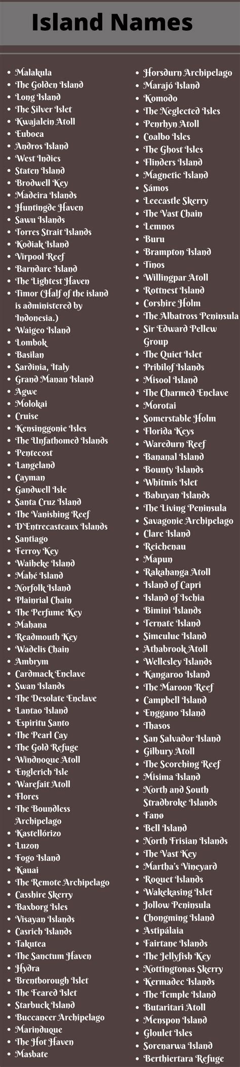 Island Names: 400+ Cool and Catchy Fantasy Island Names