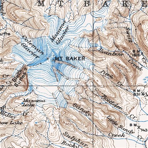 Mount Baker Map Historical Topographic Map 1915 Historic | Etsy