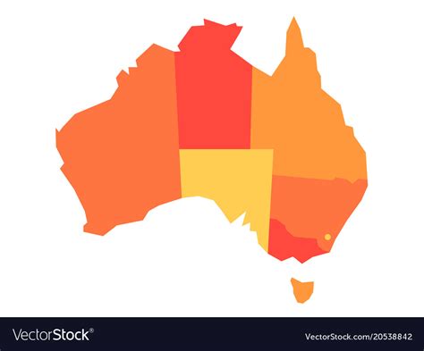 Orange blank map of australia Royalty Free Vector Image