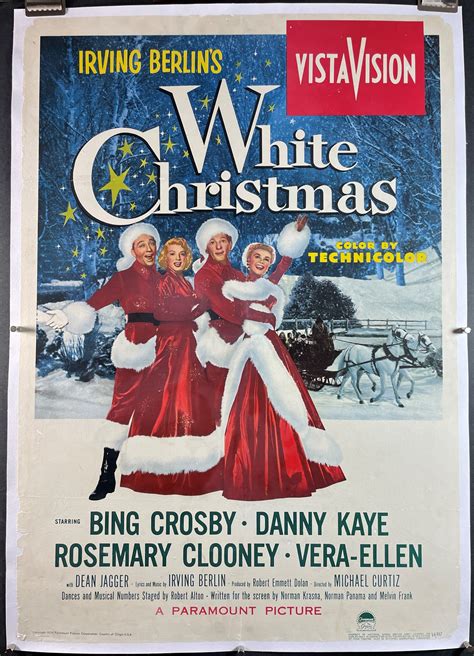 WHITE CHRISTMAS, Original Linen Backed Vintage Movie Poster starring Bing Crosby - Original ...