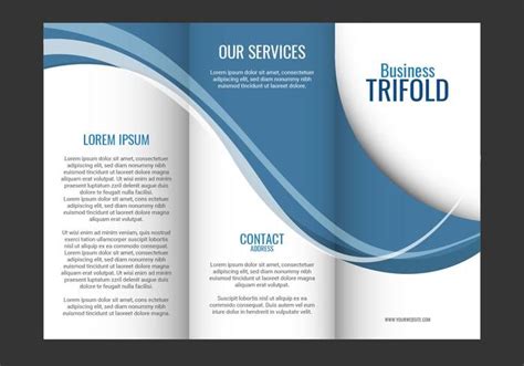 Template design of blue wave trifold brochure | Free brochure template, Brochure design template ...