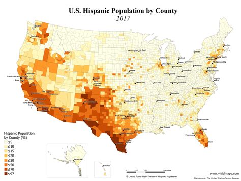 U.S. Hispanic Population by County (1990 - 2017) - Vivid Maps