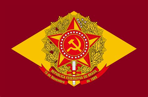 My uninspired and unoriginal Communist Brazil flag : r/vexillology