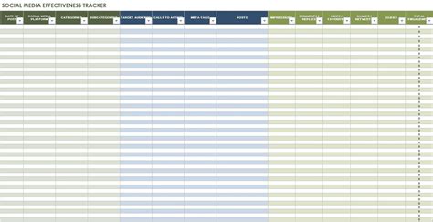 Social Media Content Plan Excel Template Free