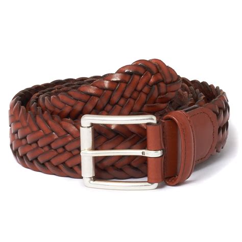 Lyst - Andersons Anderson's Brown Braided Leather Belt in Brown