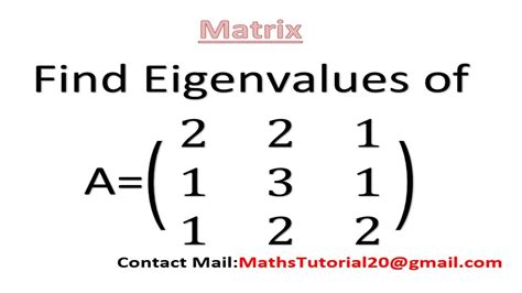 How to Easy Find Eigenvalues in 3 x 3 Matrix in Tamil l Important ...