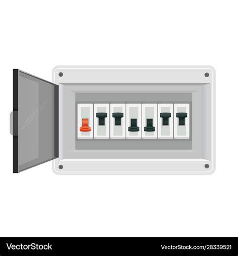 Fuse board box electrical power switch panel Vector Image