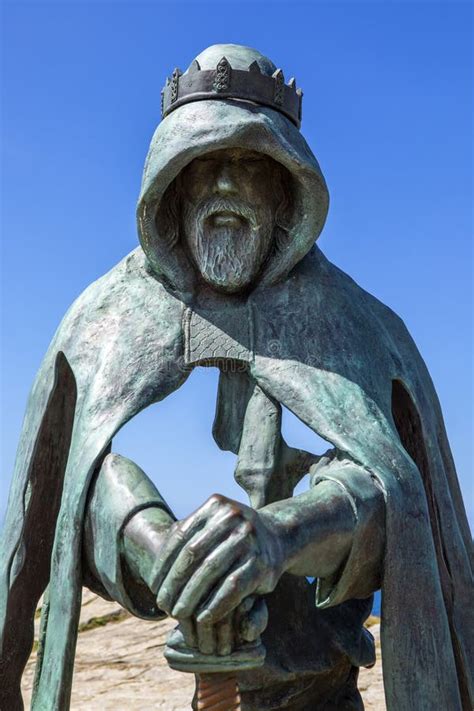 King Arthur or Gallos Statue at Tintagel Castle in Cornwall Editorial Stock Photo - Image of ...