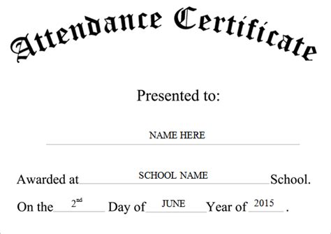 Heartwarming Attendance Certificate Format For Employees School Report Template