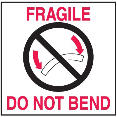 Fragile Do Not Bend Shipping Labels | Seton