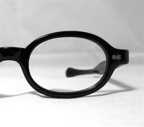 Vintage 60s Round Oval Eyeglass Frames. Black