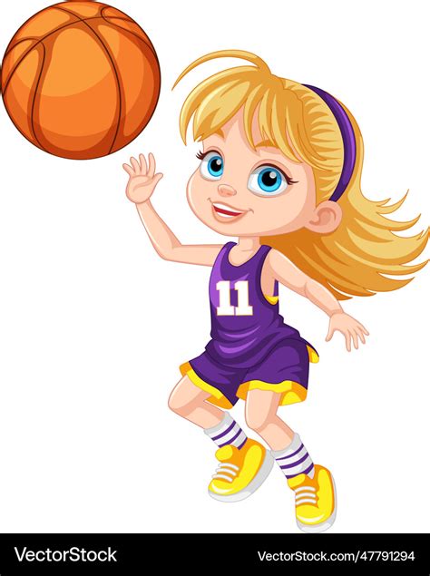 Female basketball player cartoon character Vector Image