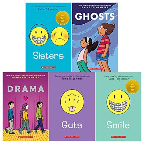 Raina Telgemeier Collection 5 Books Set (Sisters, Drama, Smile, Ghosts ...