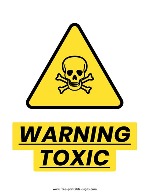 Printable Toxic Sign – Free Printable Signs