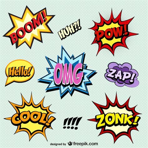 Comic book words onomatopoeia Vector | Free Download