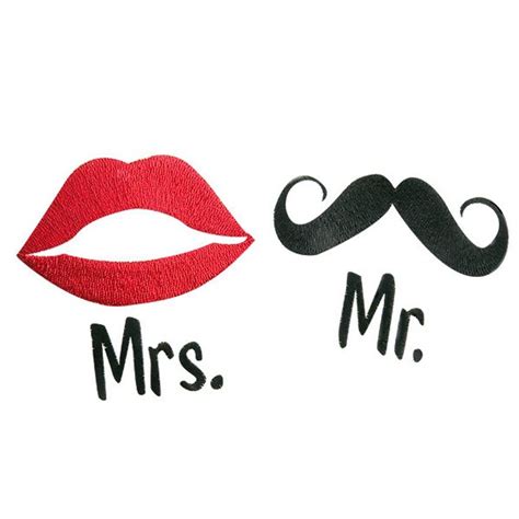 Mr. and Mrs. Embroidery Designs by YetiEmb on Etsy