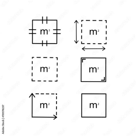 Vecteur Stock square meter icon with black lines. m2 sign. measuring land area symbols. | Adobe ...