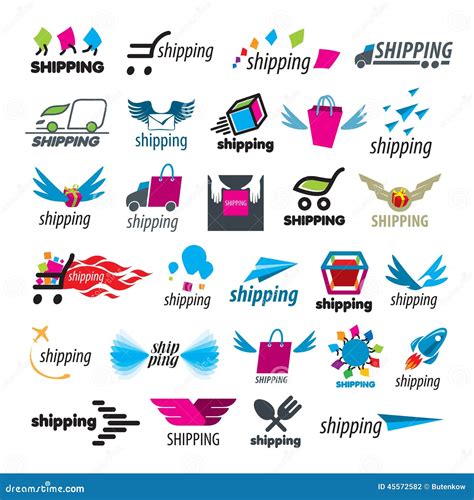 Collection Of Vector Logos Of Shipping Stock Vector - Image: 45572582