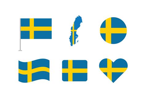 Sweden flag. Set of Sweden Flags Collection. 46543226 Vector Art at ...