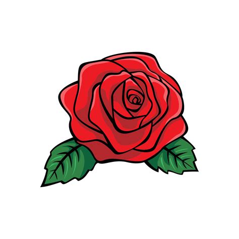 red rose design. romantic flower icon, sign and symbol. 13445031 Vector ...