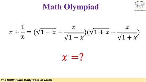 Cardano's Formula! Math Olympiad | Radical - YouTube